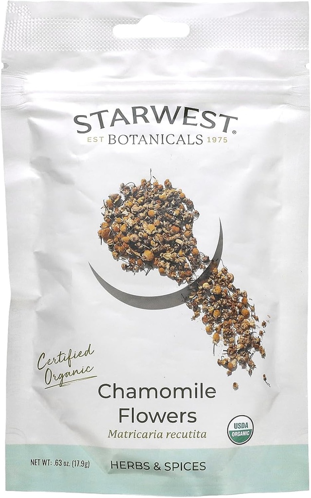 Starwest Botaniks Organik Chamomile Çiçekler, 0.63 oz (17.9 g)