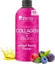 Zena Nutrition Liquid Collagen, ve Biotin, 2500 mg Datasol Bioaktif Collagen,, 500006 Biotin, Saç, Skin, Kadınlar ve Erkekler için Nail Tamam, Karma Berry, 90 Hizmet, 30 fl oz