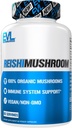 Evlution Nutrition Reishi Mushroom - Ανοσοποιητικό Σύστημα & Υποστήριξη Υγείας - 500mg συμπλήρωμα μανιταριών - 100% Βιολογικό, Vegan & Μη ΓΤΟ - 60 εξυπηρετήσεις