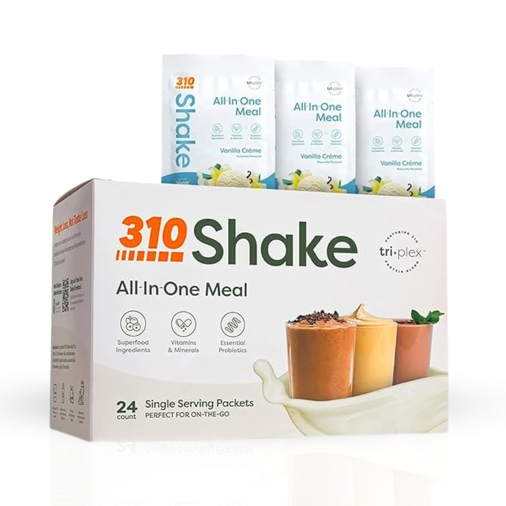 310 Beslenme – All-In-One Mealchange Shake - Fiber Rich Vegan Superfood Mix - Natural Sweeteners - Low Carb Shake, Keto & Paleo Friendly - Gluten Free - 26 Essential Vitamins & Minerals - Çeşitli Shake Box - Vanilla Crme