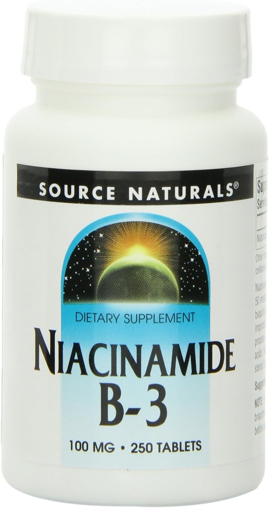 Source Naturals Niacinamid Vitamin B-3 100 mg, 250 Tablet (Pack of 3)