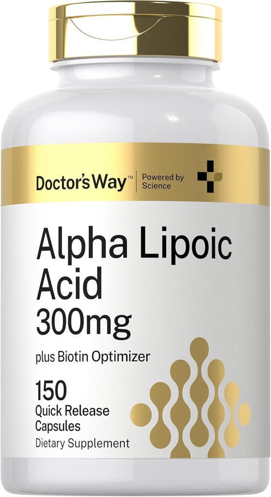 Doktor'un Yol Alfa Lipoic Acid 300 mg | 150 Capsules | Biotin Optimizer | ALA Supplement | Non-GMO, Gluten Free