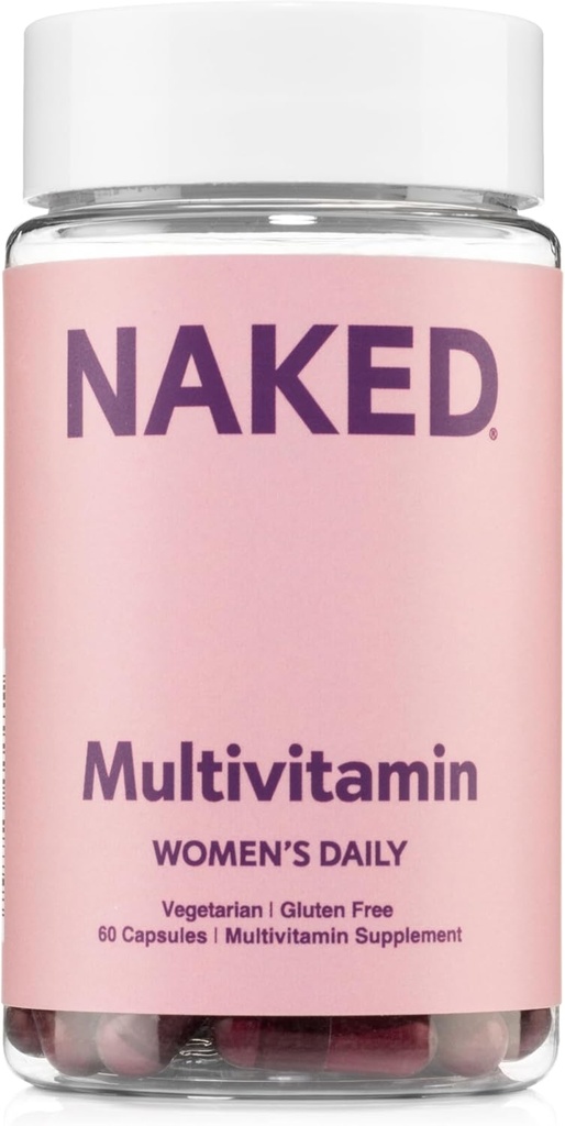 NAKED beslenme Kadınları Çok - Günlük Multivitamin - Vitaminler A, C, E, Selenium, çinko, Meyve ve Süper Yeşil Türler, Immune Destek - Gluten-Free ve Vegetarian Vitamins, 60 Capsules