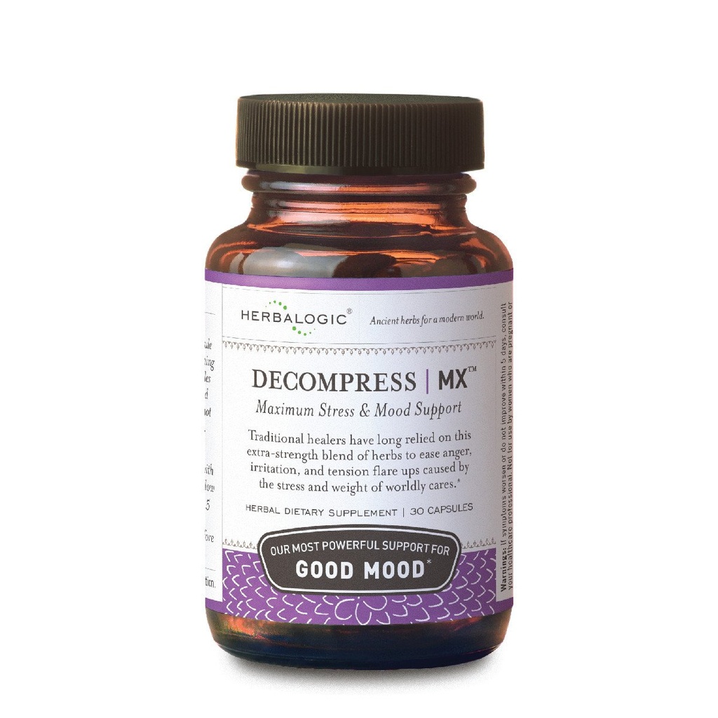 Herbalogic - Decompress MX Herb Capsules - maksimum Stres ve Gerginlik - Öfke ve Moodiness, Olumlu Mood Destek - Geleneksel Çin Formula Xiao Yao San - 30 Cap Count