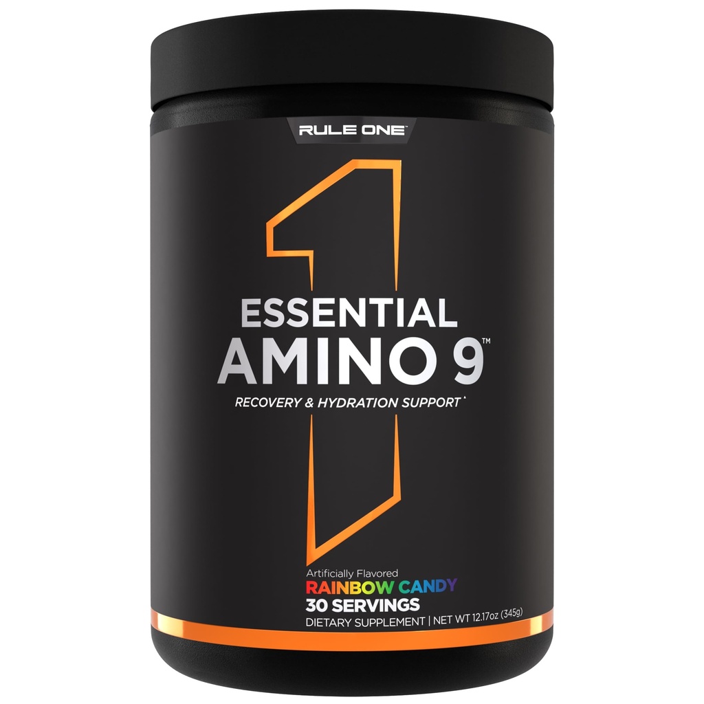 Kural 1 EssentialEnergy 9 – Recovery & Hydration Support with 7.5g of Essential replicas + Electrolytes (30 hizmet, Rainbow Candy)