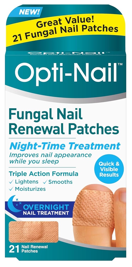 Opti-Nail Fungal Nail Renewal Patches - 21 Patches, Night-Time Tedavisi Çığ Görünümü İyileştirirken
