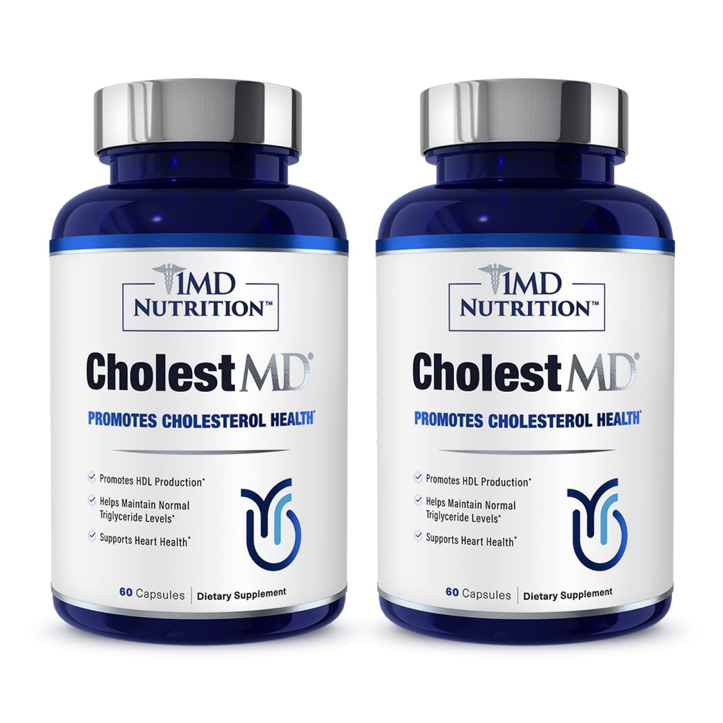 1MD Διατροφή CholestMD με εκχύλισμα φύλλων ελιάς, Bergavit, Niacin, σκόρδο 