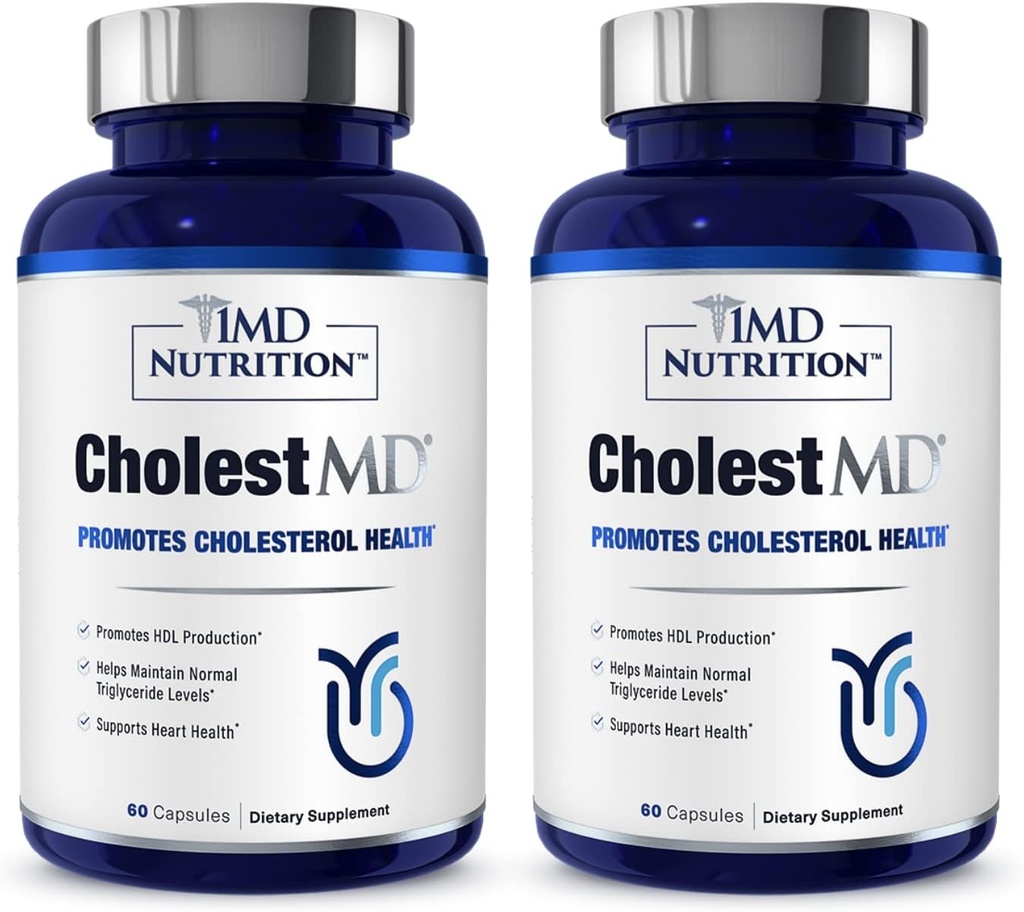 1MD Beslenme CholestMD, Olive Leaf Extract, Bergavit, Niacin,, | 120 Capsules (2-Pack)