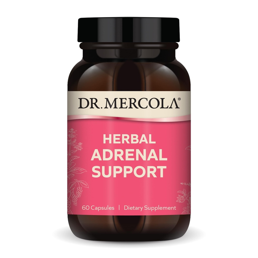 Dr. Mercola Herbal Adrenal Destek, 30 Hizmet (60 Capsules), Diyet Supplement, Mood ve Stres Yönetimi, Non-GMOMO