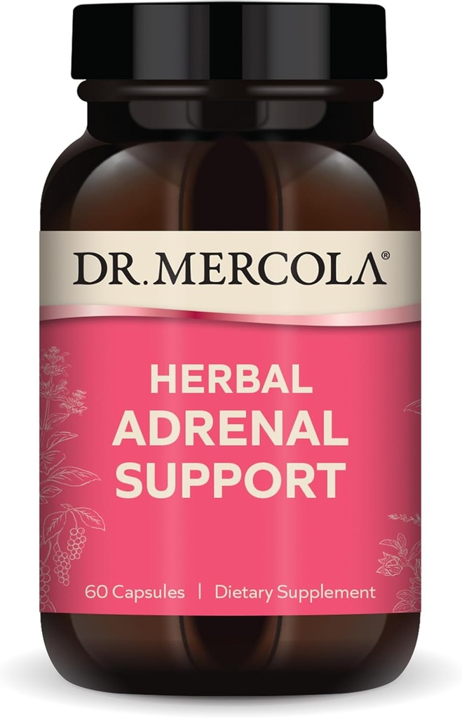Dr. Mercola Herbal Adrenal Destek, 30 Hizmet (60 Capsules), Diyet Supplement, Mood ve Stres Yönetimi, Non-GMOMO
