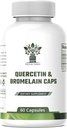 1000 mg Quercetin, 200 mg Bromelain Kompleksi - Immune Support, Mevsim Alerji & Respiratory Health Supplement - Vegan, Non-GMO, 60 Capsules