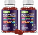 Viteey Womens Multivitamin Gummies - Immune Support - 12 in 1 Essential Vitamins & Minerals - A, C, D3, E, B6, B12, Folic Acid, Biotin,dis, çinko & More - Vegetarian - Raspberry Flavored