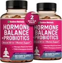 (2 Pack) Hormon Dengesi + Kadınlar için Probiyotikler (3450 mg) Menopause, Hot Flashes, PMS, Bloating | 4:1 Chasteberry, Dong Quai, Black Cohosh | Non GMO|240 V Capsules