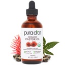 PURA D'OR 4 Oz ORGANIC Castor Oil - 100% Pure USDA sertifikalı Cold Pressed, Hexane Free Eyelash & Eyebrow Serum - For Fuller, Tier Lashes & Brows - Skin & Hair
