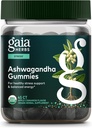 Gaia Herbs Organik Ashwagandha Gummies, Stres Desteği, Cinnamon, Ginger, Gluten Free, Vegan, 45 Count