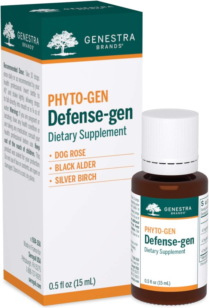 Genestra Brands Defense-gen | Dog Rose, Black Alder ve Silver Birch Herbal Supplement | 0,5 fl. oz.
