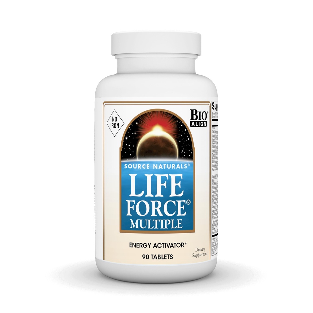 Πηγή Naturals Δύναμη Ζωής Πολλαπλών Όχι Iron Energy Activator Πλήρης Βιο-ευθυγραμμισμένη καθημερινή βιταμίνη - 90 δισκία