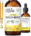 Wild & Organic Maca Root Drops for Women & Men - Mood, Focus, Active Lifestyle - Peruvian Maca Supplement - Vegan, Sugar & Alkol Ücretsiz Tincture - 2 fl ozz