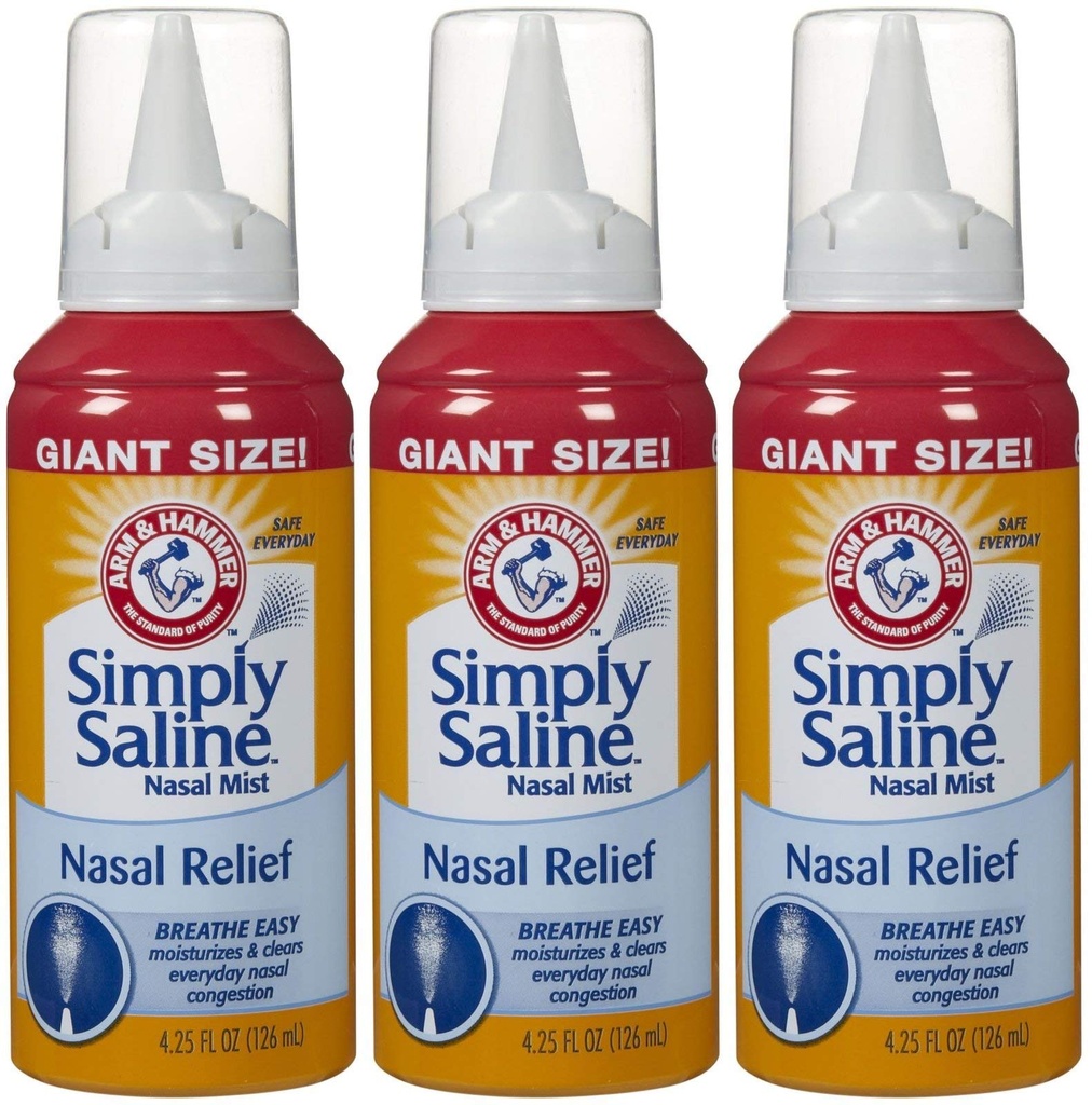 ARM & HAMMER Απλά αλατισμένο Ρινική Φροντίδα Καθημερινή Mist 4.5oz – Άμεση Ανακούφιση για Κάθε Μέρα Συμφόρησης – Ένα 4.5oz Φιάλη
