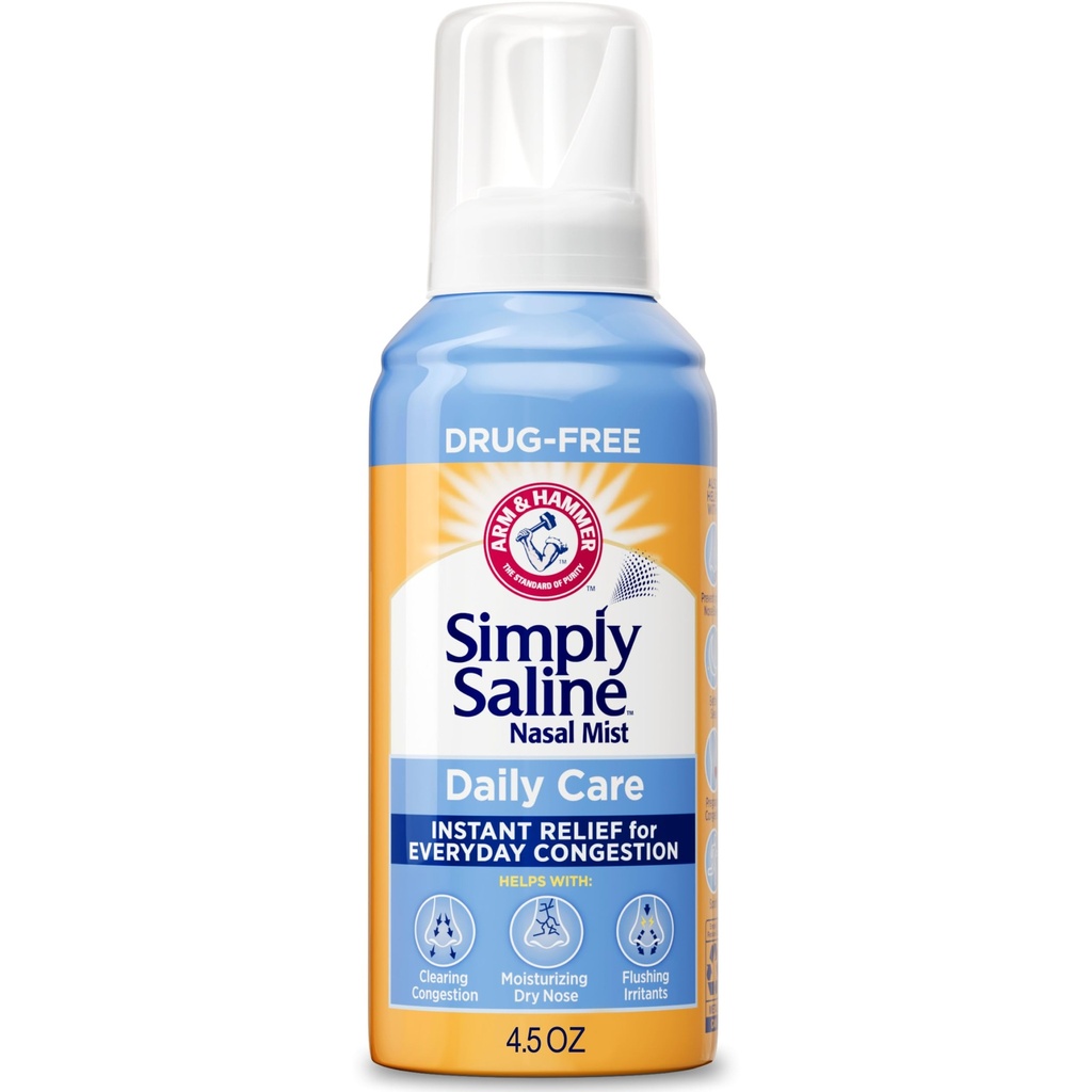 ARM & HAMMER Basitçe Günlük Mist 4.5oz - Her Gün Kongestasyon için Anında Yardım - Bir 4.5oz Şişe Şişe