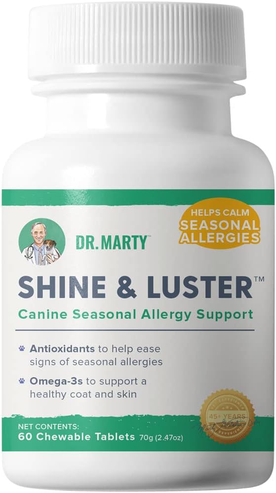 Δρ Marty Shine & Luster Εποχική Αλλεργία Υποστήριξη Μασώμενα για Σκύλους, 60 Ct.
