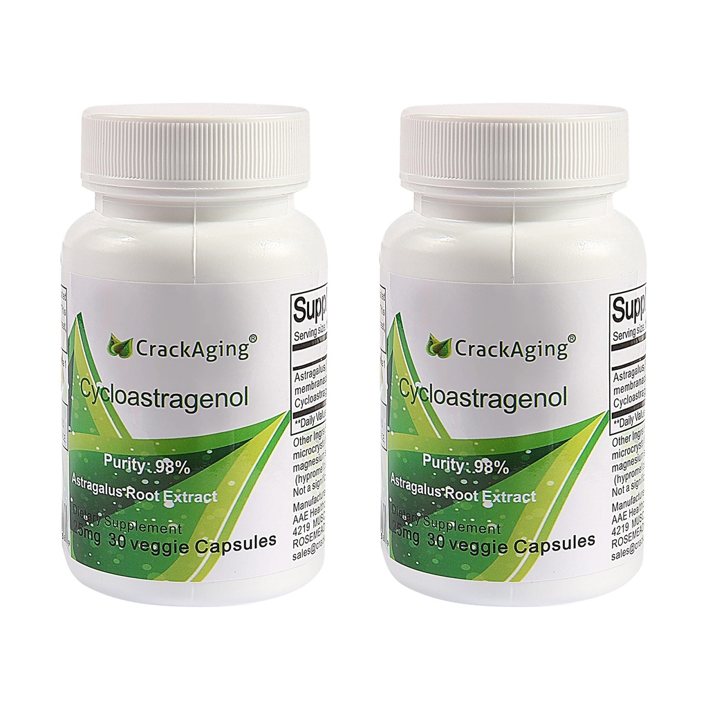 Cycloastragenol 98 25 mg | Telomere aktivör Supplements | Telomere uzunlu Supplements | Hücre Rejuvenation | 60 Capsules in 2 Şişes