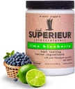 Superieur Electrolytes-Plant Based Electrolyte Supplement w/Sea Minerals for Hydration & Recovery-Keto Friendly, Non-GMO, Zero Sugar, Vegan, Sağlıklı Spor İçilir Toz-Lime Blueberry (70 Hizmet)