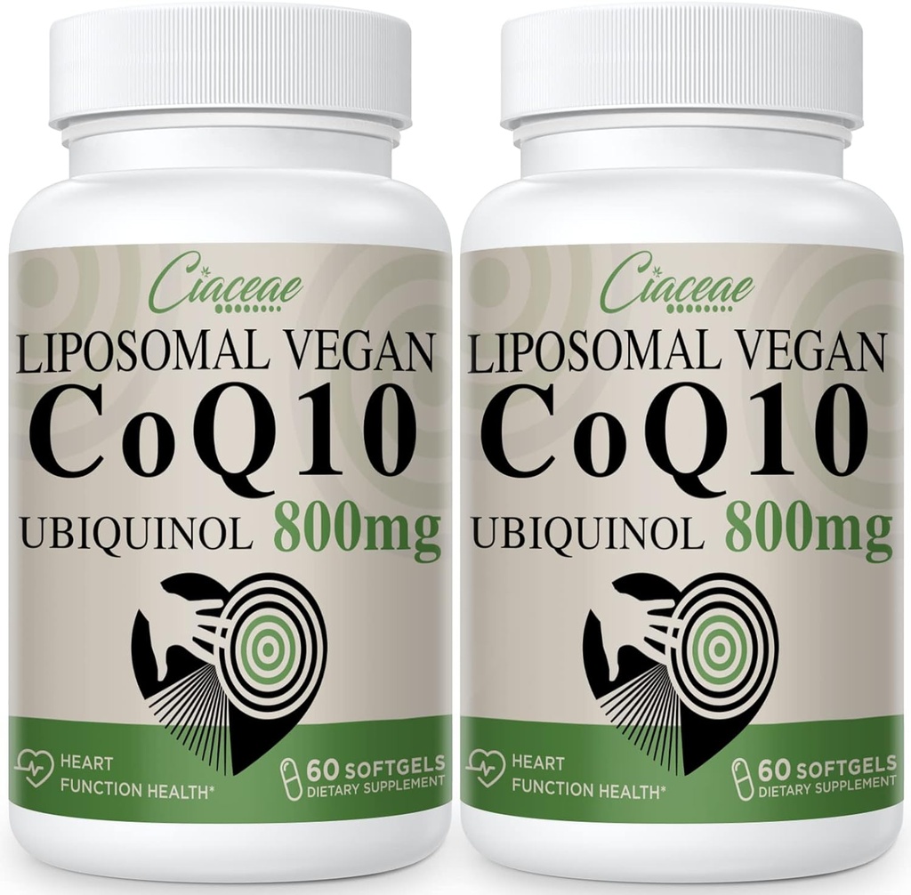 Liposomal CoQ10 800 mg Ubiquinol Softgel, Max Abxia Ubiquinol Coenzyme Q10, Ubiquinol CoQ10 Supplement for Antioksi, Heart Function & Energy Production, Pure CoQ10 800mg, 120 Vegan Softgels