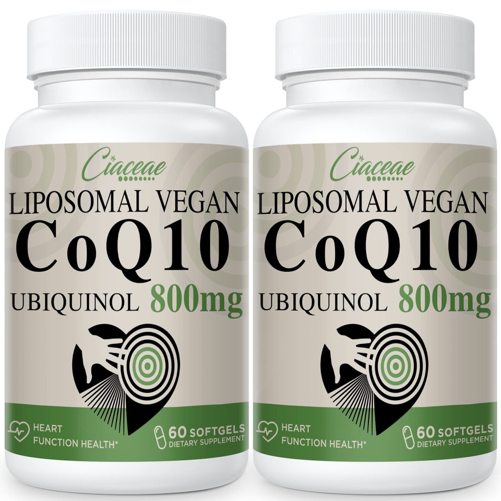 Liposomal CoQ10 800 mg Ubiquinol Softgel, Max Abxia Ubiquinol Coenzyme Q10, Ubiquinol CoQ10 Supplement for Antioksi, Heart Function & Energy Production, Pure CoQ10 800mg, 120 Vegan Softgels