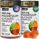 Magnezyum Glycinate Gummies 600Mg 2 Pack - Yüksek Abhidrasyon, Triple Calm Magnezyum Kompleksi - Rahatlama ve Uyku için Chews - D Vitamin D - Vegan, Sugar Free, Gut Friendly