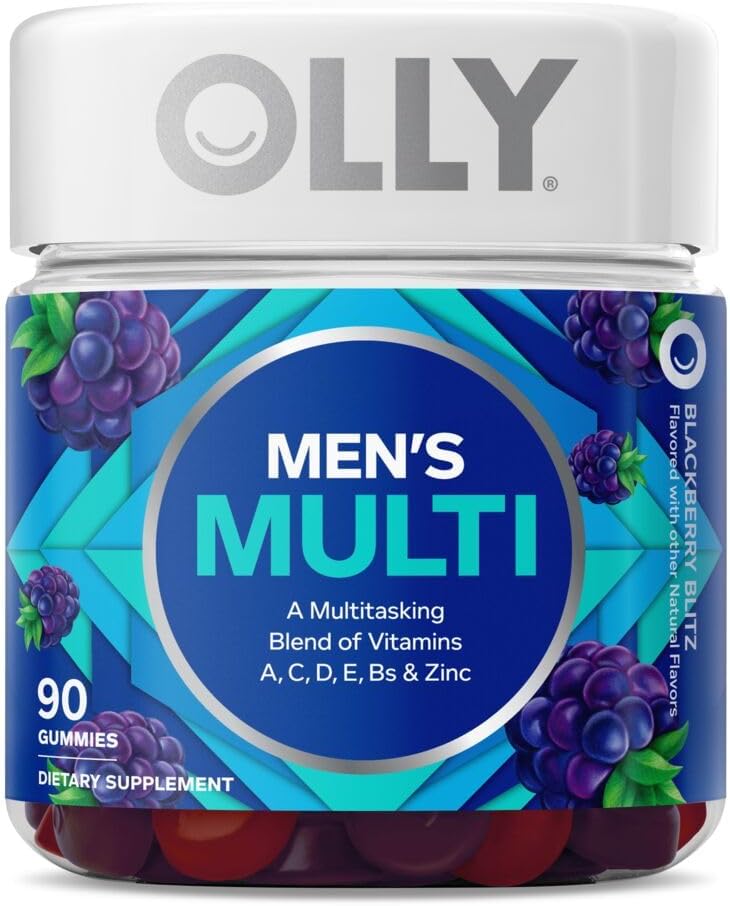 OLLY Laser Focus Gummy, Ginseng, Alpha GPC, B Βιταμίνες, 36 Count & Men's Multivitamin Gummy, Βιταμίνες A C D E B, Ψευδάργυρος, 90 Count