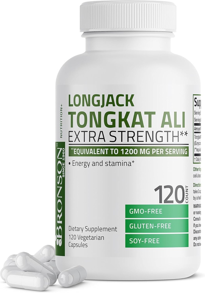 Bronson Longjack Tongkat Ali Ekstra Kuvvet, 120 Vegetarian Capsules