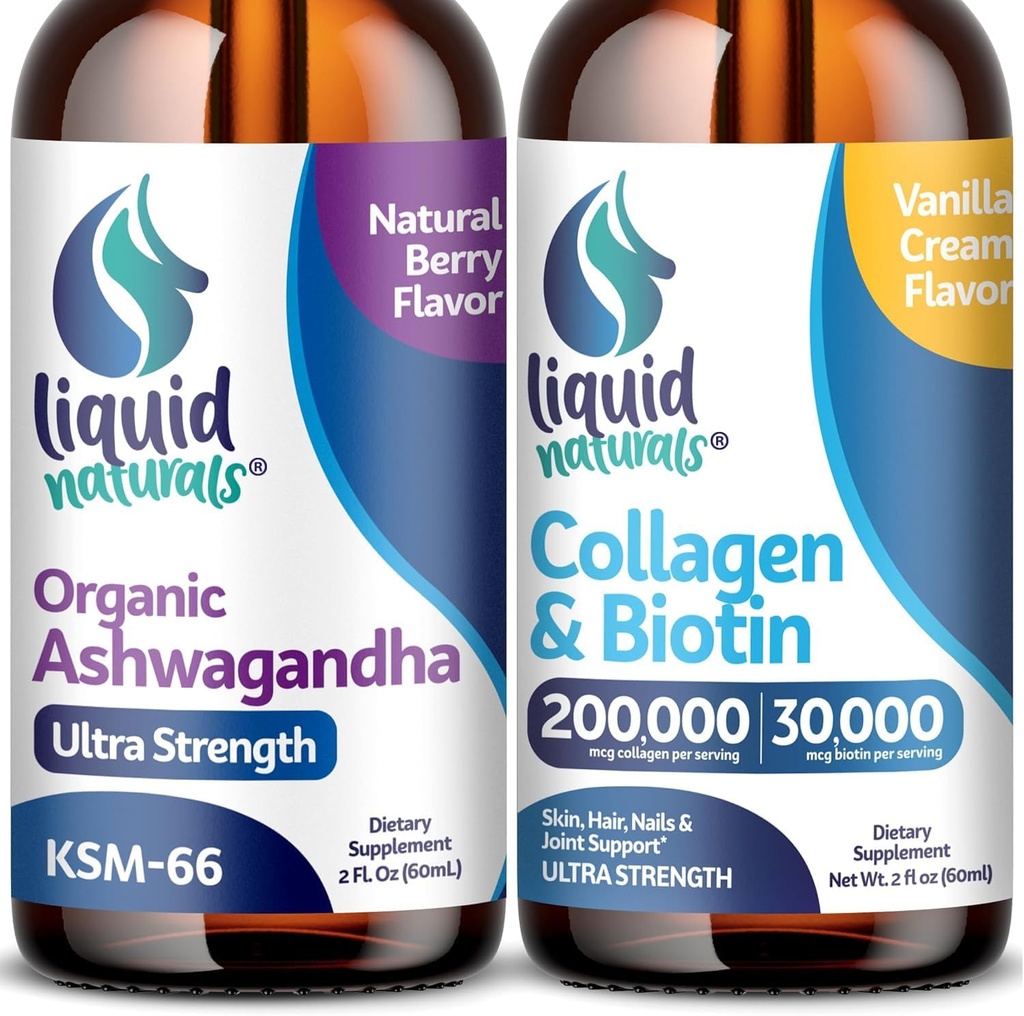 Sıvı Collagen, 2 Fl. Oz Ultra-Strength Liquid Collagen for Women, B7 Collagen,, Biotin ve Collagen Supplements │ Ashwagandha Drops - 2000 mg - 6X Güçlü Than Pills ve Capsules, As
