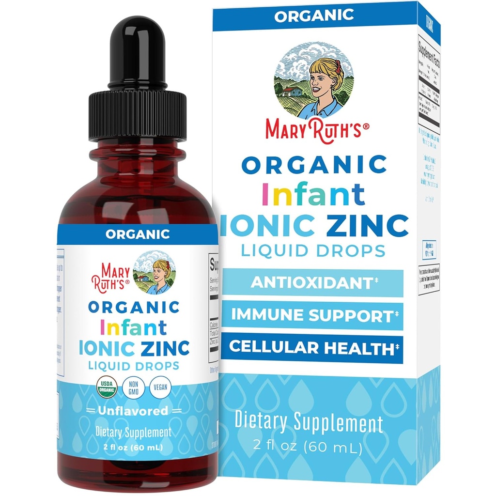 MaryRuth Organics Organic Infant Ionic çinko Liquid Drops | Immune Support | Organik Glycerin | Antioksi | Vegan | Bebekler için Formula 6-12 Ay | 1 Ay Supply | 2 Fl Oz