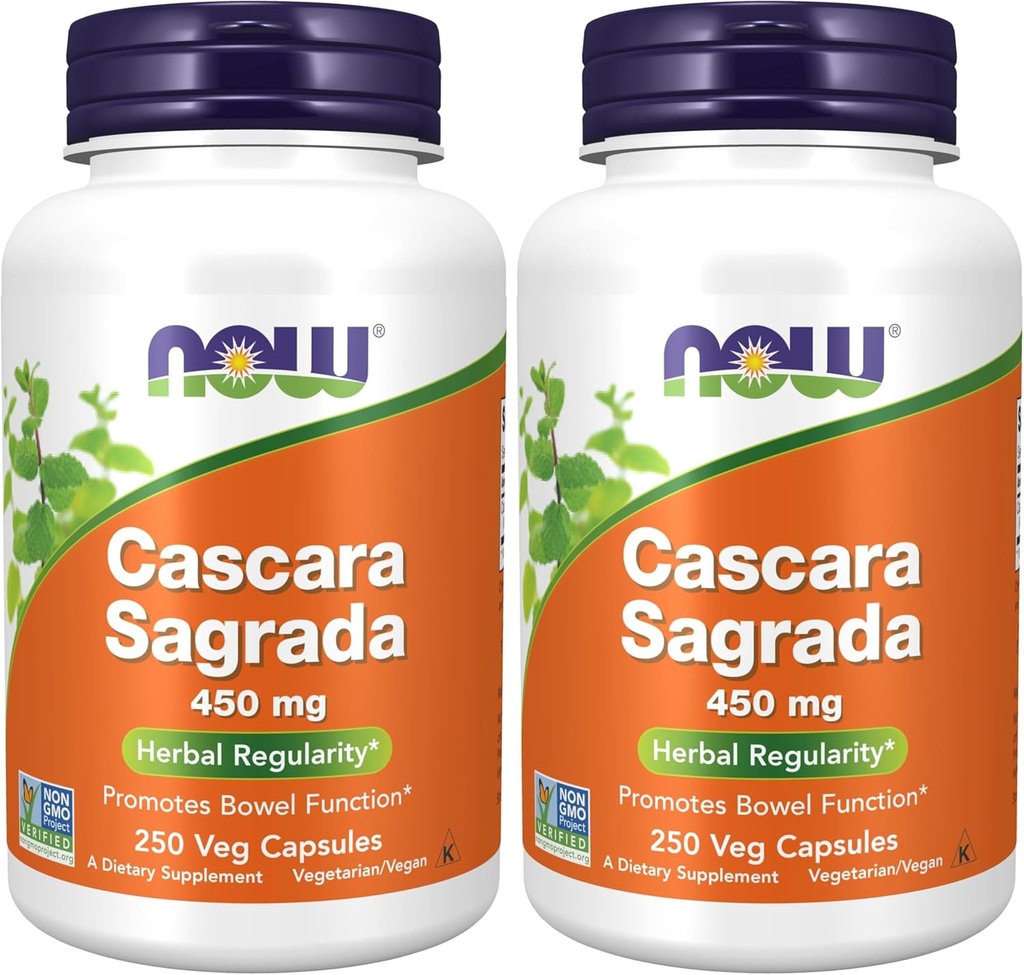 Şimdi Tamamlar, Cascara Sagrada (Rhamnus purshiana)450 mg, 250 Veg Capsules (Pack of 2)