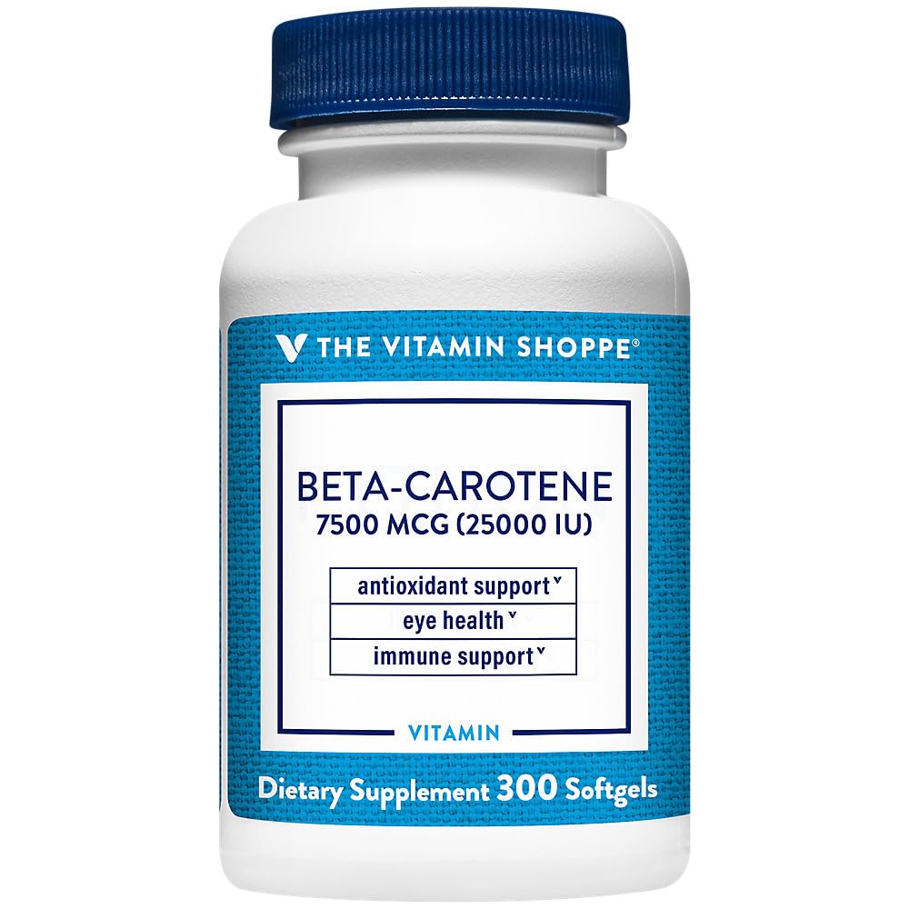 Dükkan Vitamini Beta-Carotene 2.500IU (Vitamin A), Görme ve Immune Health (300 Softgels) için Antioksi Desteği