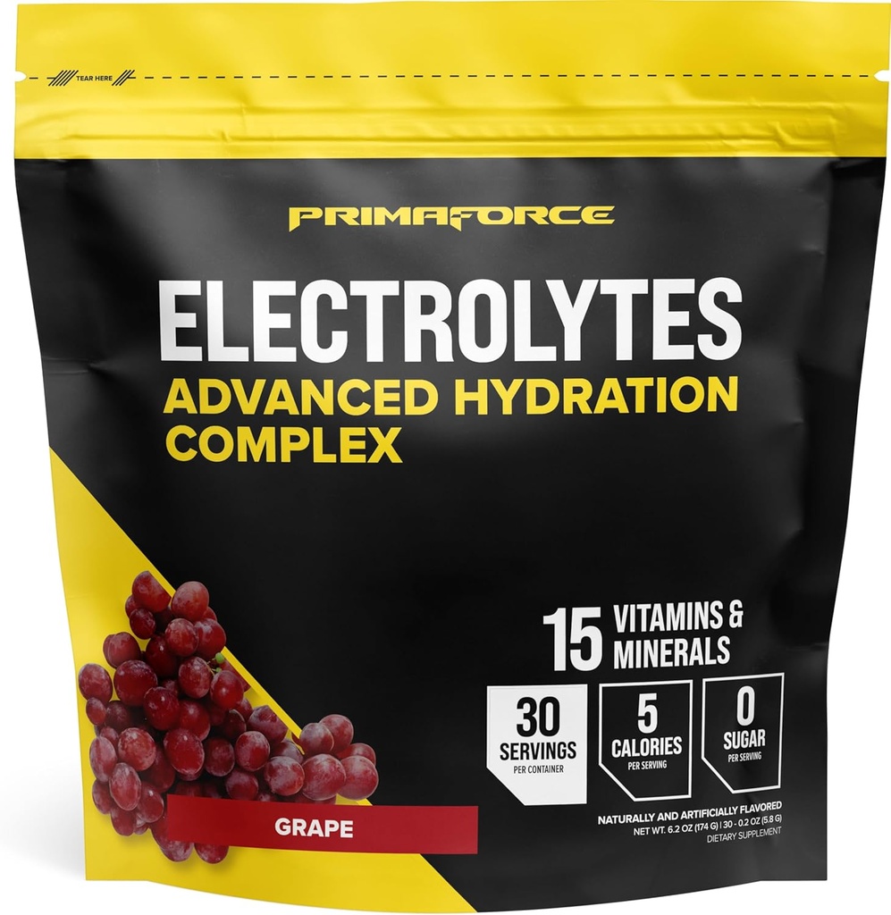 Primaforce Electrolytes Advanced Hydration Complex Packets (30 hizmet) (Grape)