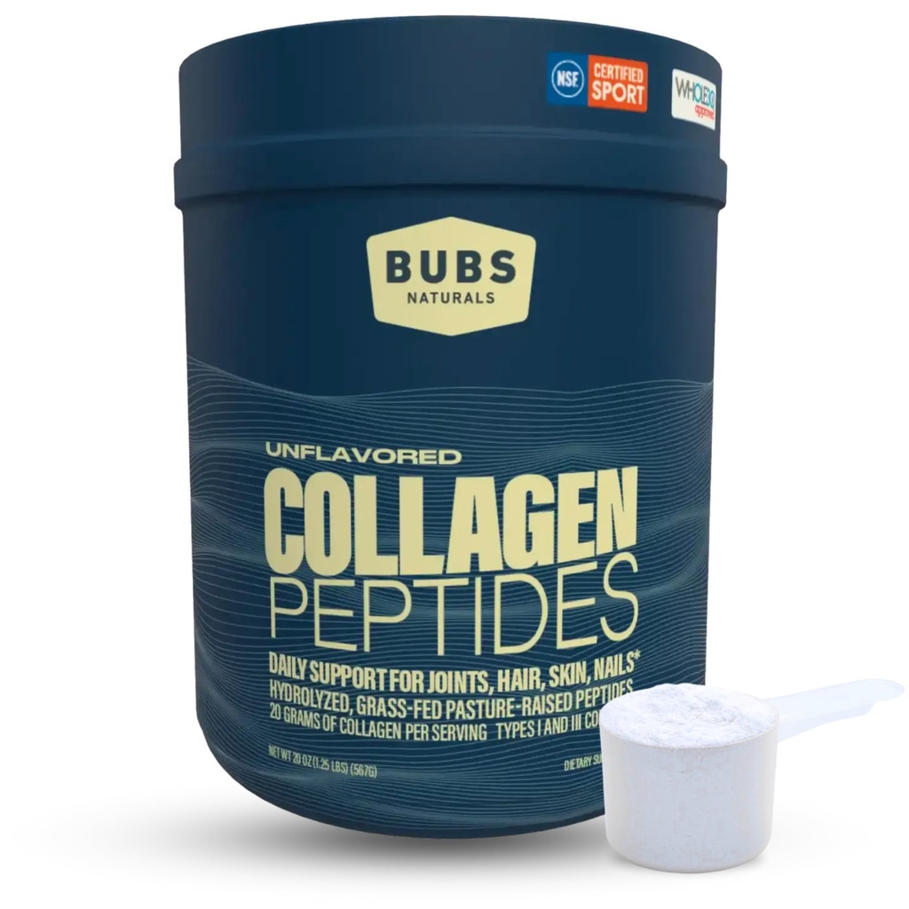 BUBS Naturals Collagen, Toz, Kadınlar ve Erkekler için Collagen, Hydrolyzed,, Unflavored Pasture Yükseltilmiş Çim Fed, Paleo Zhao Dostu, Saç Cilt ve Ortak Sağlık (20 oz) 28 Servisler