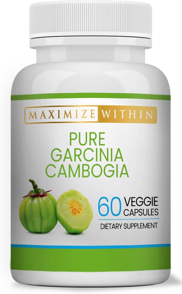 En Fazla İnce 100% Pure Garcinia Cambogia Supplement - HCA Extract - Erkekler ve Kadınlar için Kilo Desteği Formula - Non-GMO, Gluten Free - 60 Capsules