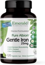 Emerald Laboratuvarlar Korkunç Demir 25 mg - Ferrous Bisglycinate Chelate - Chelated Iron Supplement That Supports Energy, Eye, Immune & Heart Health - 120 Sebze Capsules (120-Day Supply)