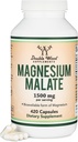 Magnezyum Malate Capsules (420 Kont) - 1.500 mg Oda başına (Magnesium Bonded to Malic Acid), Üçüncü Parti Test Edildi, Vegan Dostu, Gluten Free Tarafından Double Wood Supplements
