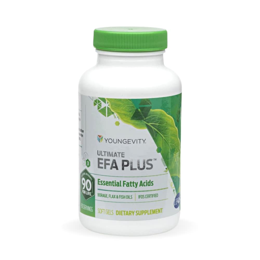 Youngevity Ultimate EFA Plus – Essential Fatty Asits, 90 Soft Gels – Kalp, Beyin, Ortak, Cilt Sağlığı – Omega-3, Omega-6, Omega-9 Optimal Health Support