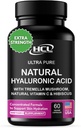 Natural Hyaluronic Acid Supplement 5X Stronger Hydration Pills from Pure Tremella Mushroom with Vitamin C & Hibiscus - Skin Supplement Anti Wrinkle Dietary Capsules - hair nails vitamins