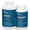 Dr. Tobias Probiyotiks 30 Milyar ve Omega 3 Balık Yağı (2000 mg) Digestive Support & General Health