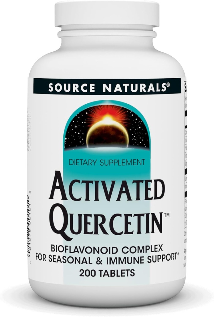 Source Naturals Ενεργοποιημένο Quercetin - Plant-Derived Bioflavonoid Complex - Εποχική & Ανοσολογική Άμυνα* - 200 Vegetarin Φιλικά δισκία