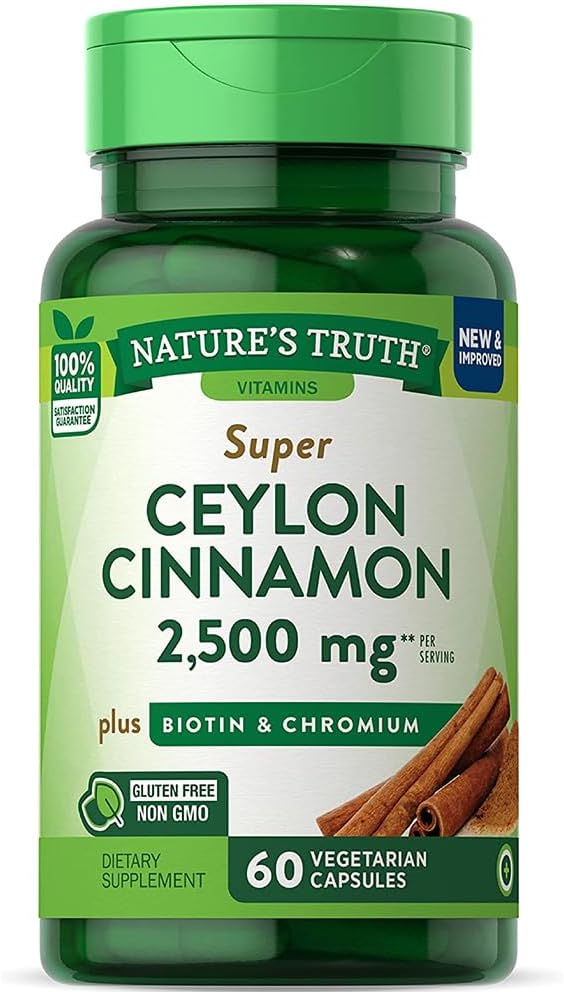 Nature's Truth Super Cinnamon plus Biotin & Chromium Quick Release Κάψουλες - 60 ct, Συσκευασία των 3