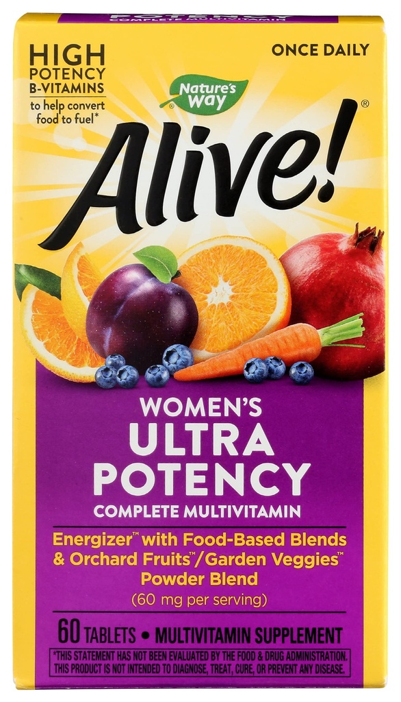 Natures Way Alive Women Ultra Potency Multivitamin, Cruelty Free, Environmentally Friendly, 60 Tabletler (kısa 1)