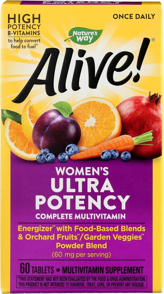 Natures Way Alive Women Ultra Potency Multivitamin, Cruelty Free, Environmentally Friendly, 60 Tablets (Pack of 1)