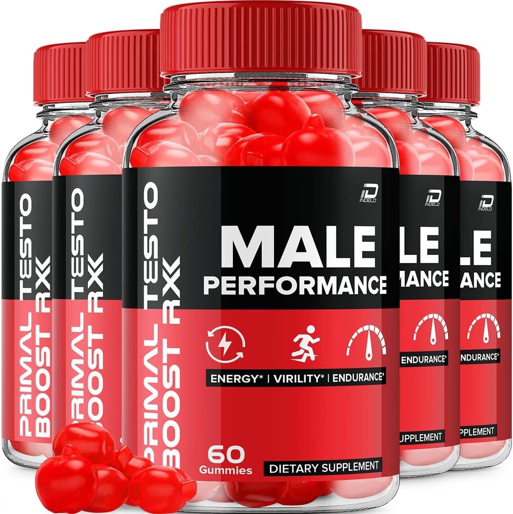 Primal Testo, Erkekler için RX ACV Gummies - PrimalTesto Boost RX Male ACV Gummies All- Natural Supplement, Primal TestoBoost RX Gummies 5 Pack - 300 Gummies)
