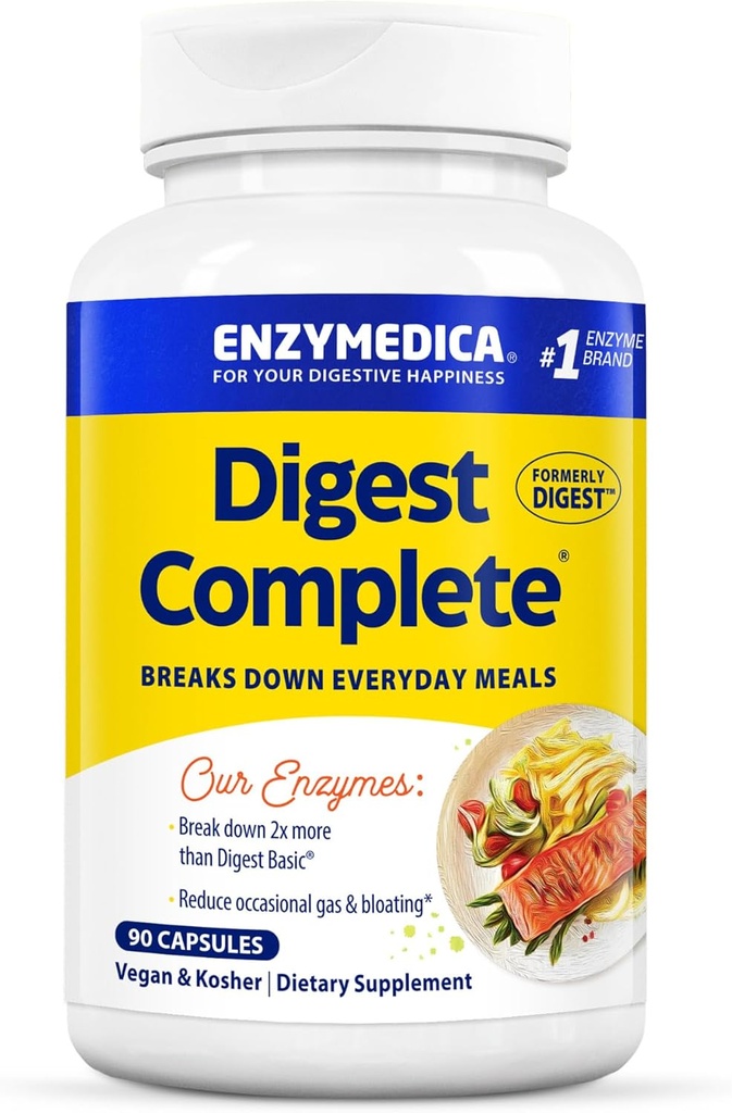 Enzymedica Digest, Full-Range, Everyday Digestive Enzymes, Προσφέρει Αέριο ταχείας δράσης & Αναπλήρωση, 90 Count